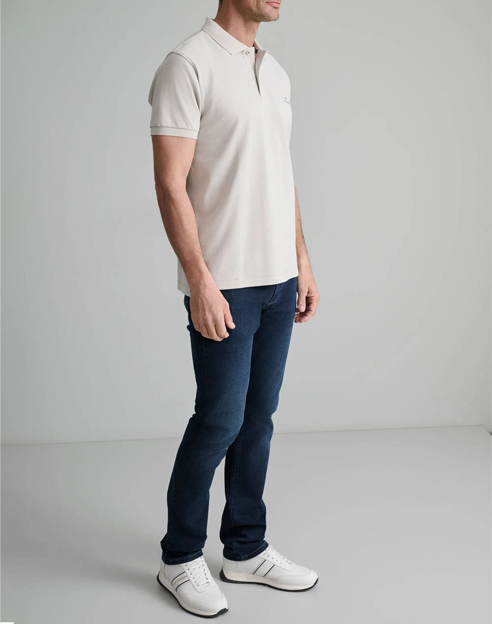 NAVY&GREEN BLUZA POLO MONOCROMA, CUSTOM FIT