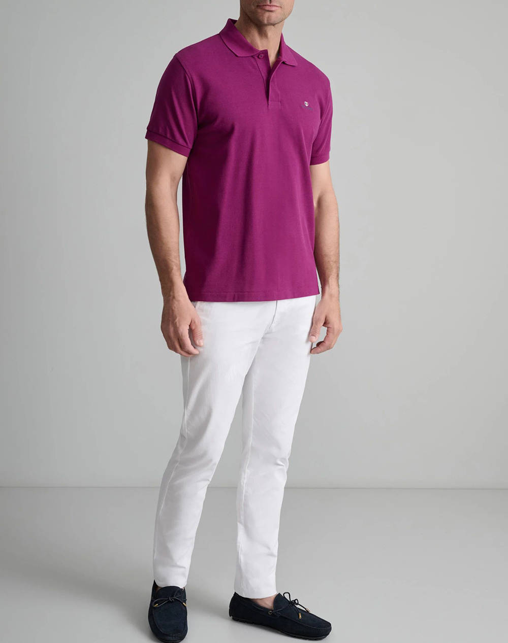 NAVY&GREEN BLUZA POLO MONOCROMA, CUSTOM FIT