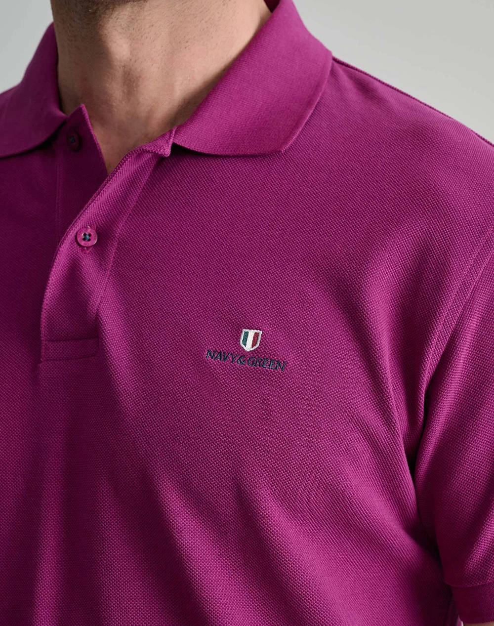NAVY&GREEN BLUZA POLO MONOCROMA, CUSTOM FIT