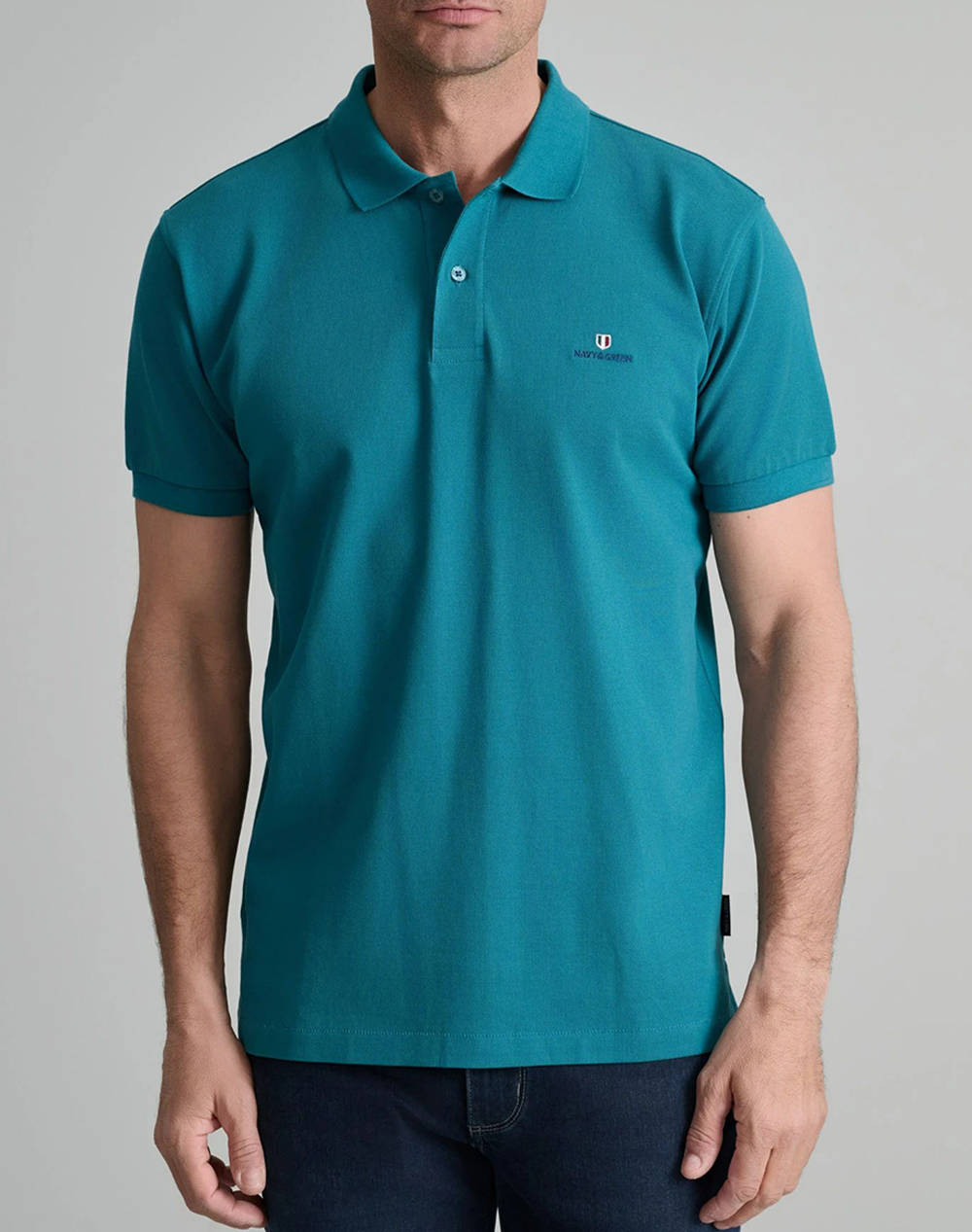 NAVY&GREEN BLUZA POLO MONOCROMA, CUSTOM FIT