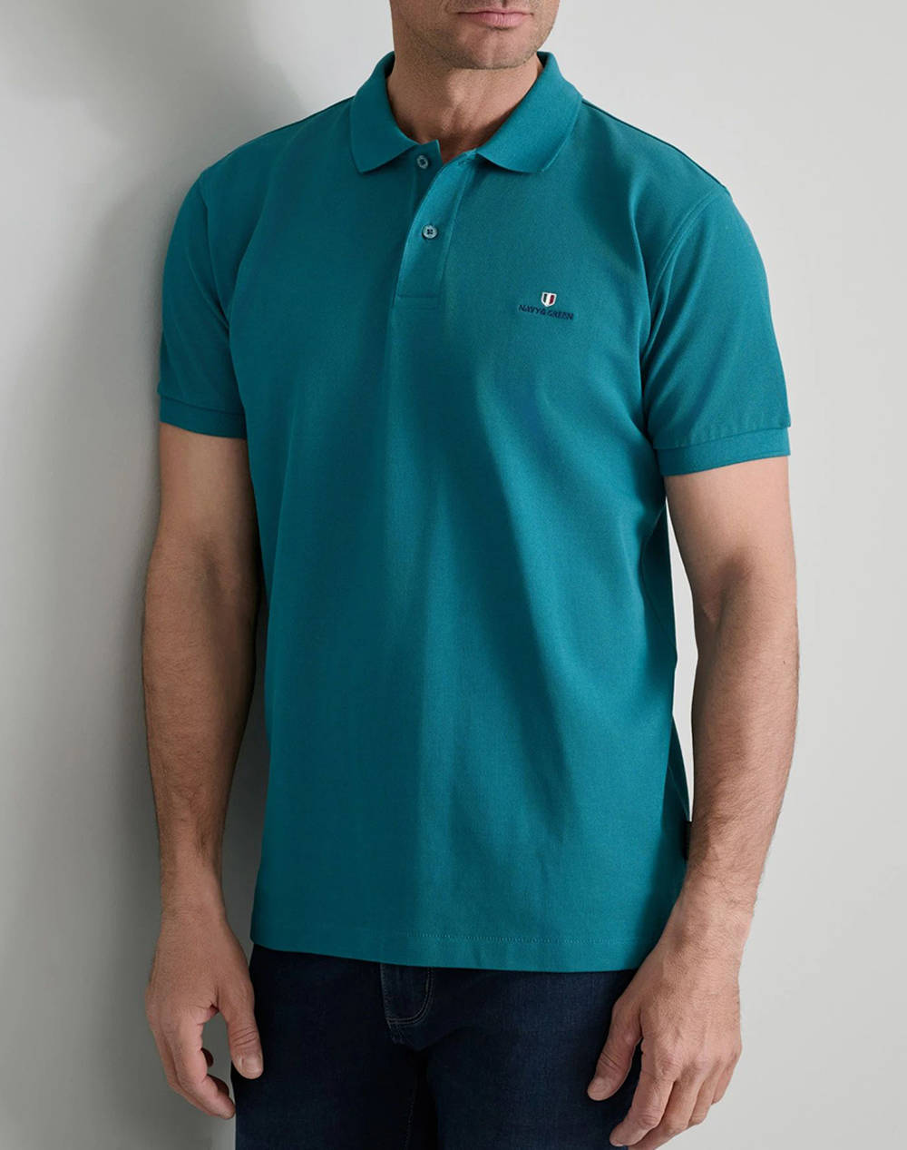 NAVY&GREEN BLUZA POLO MONOCROMA, CUSTOM FIT