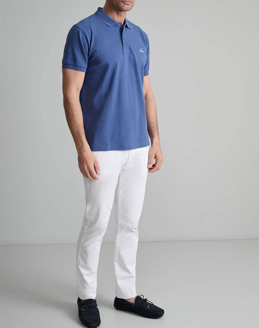 NAVY&GREEN BLUZA POLO MONOCROMA, CUSTOM FIT