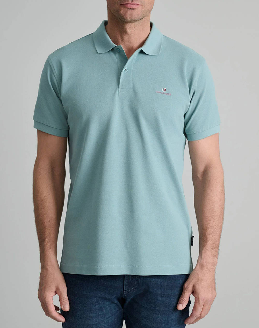 NAVY&GREEN BLUZA POLO MONOCROMA, CUSTOM FIT
