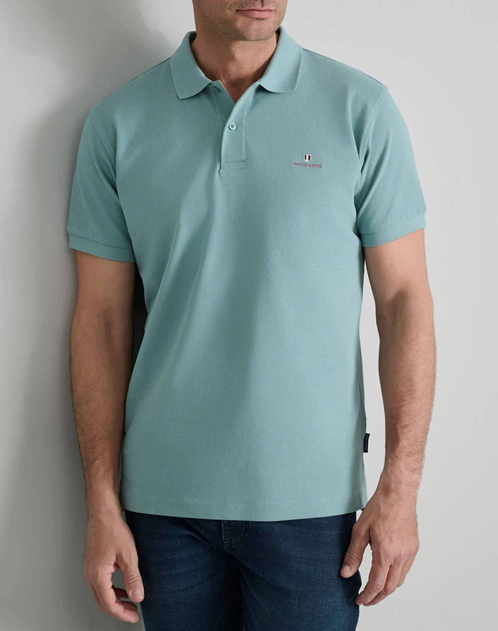 NAVY&GREEN BLUZA POLO MONOCROMA, CUSTOM FIT