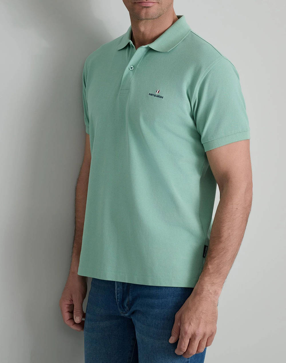NAVY&GREEN BLUZA POLO MONOCROMA, CUSTOM FIT