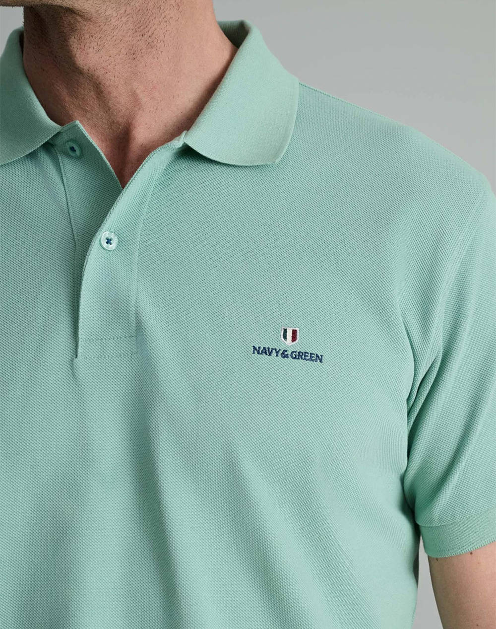 NAVY&GREEN BLUZA POLO MONOCROMA, CUSTOM FIT