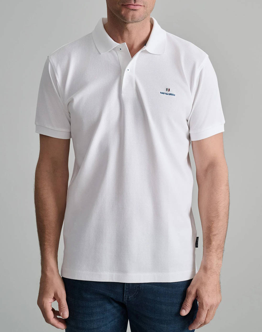 NAVY&GREEN BLUZA POLO MONOCROMA, CUSTOM FIT