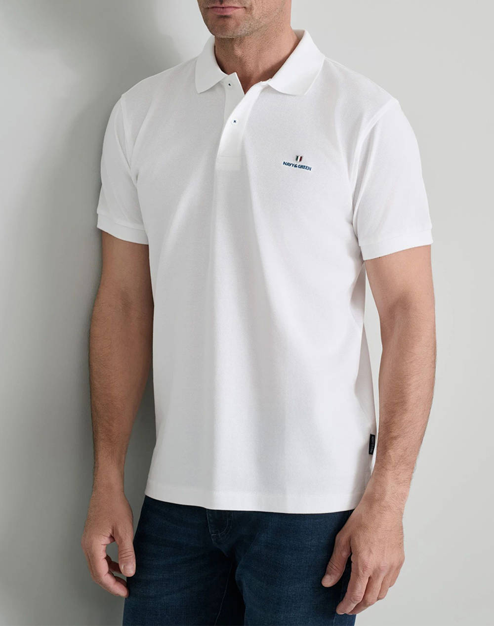 NAVY&GREEN BLUZA POLO MONOCROMA, CUSTOM FIT