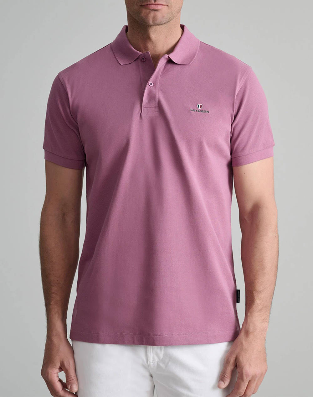 NAVY&GREEN BLUZA POLO MONOCROMA, CUSTOM FIT