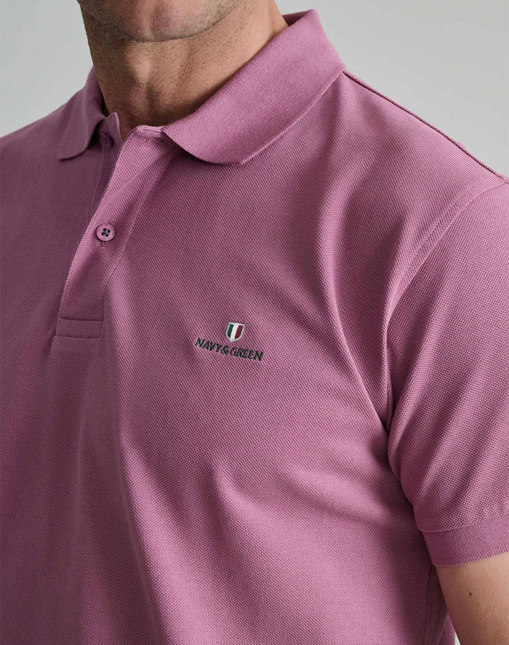NAVY&GREEN BLUZA POLO MONOCROMA, CUSTOM FIT