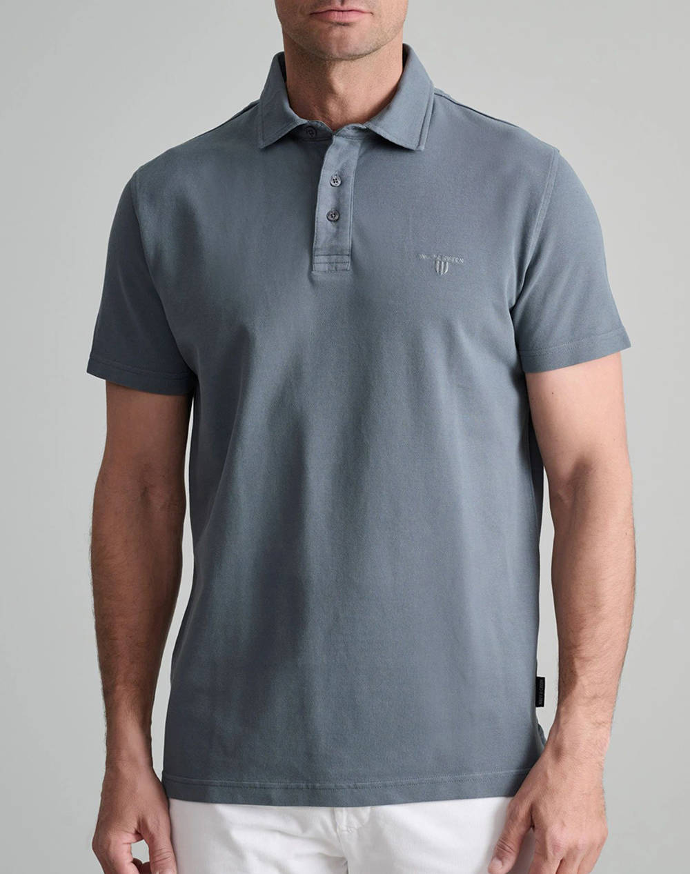 NAVY&GREEN BLUZA POLO PIQUE MONOCROMA