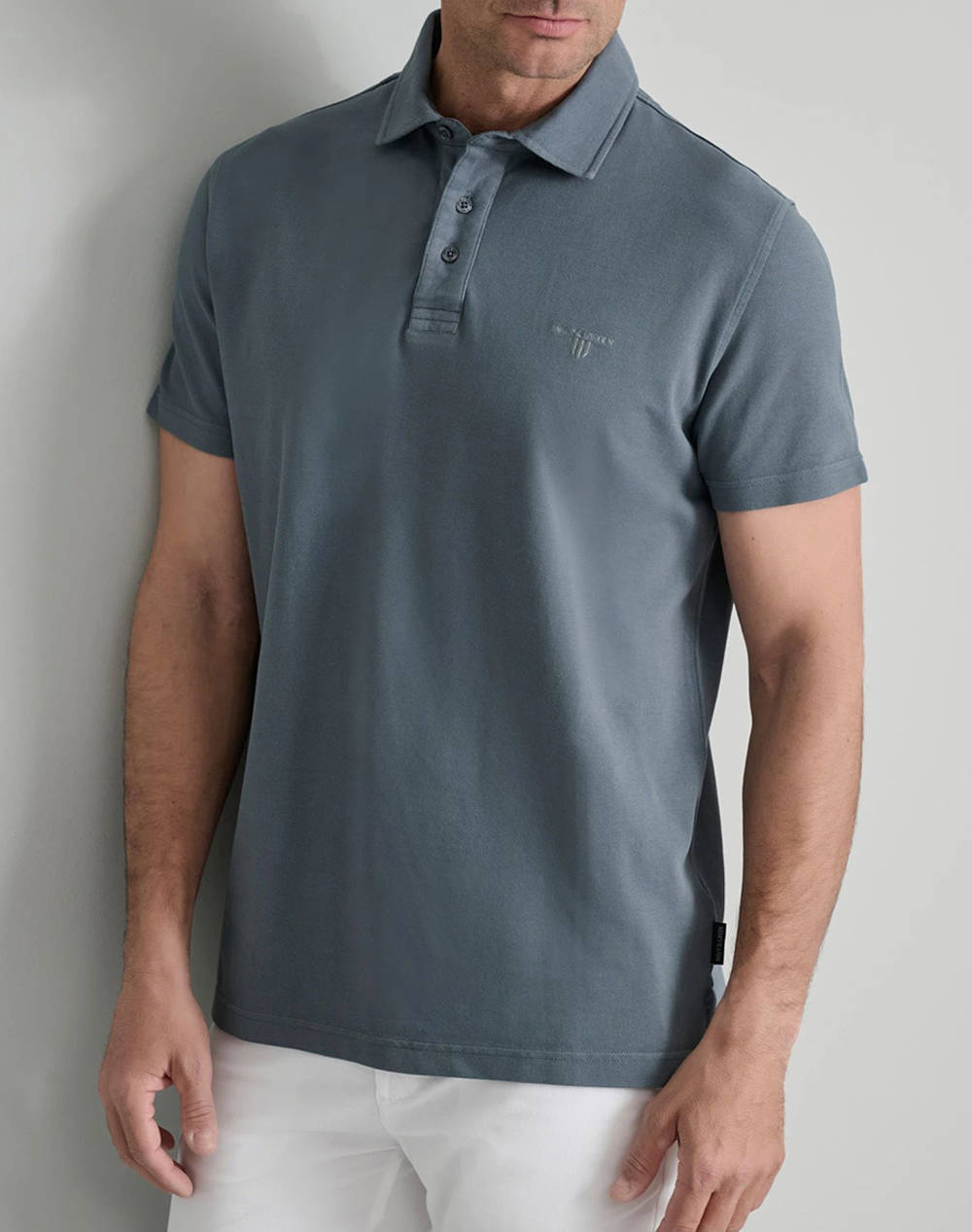 NAVY&GREEN BLUZA POLO PIQUE MONOCROMA