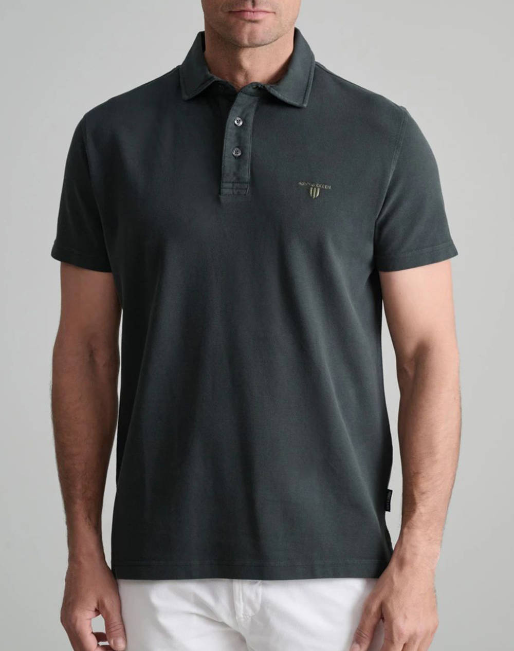 NAVY&GREEN BLUZA POLO PIQUE MONOCROMA