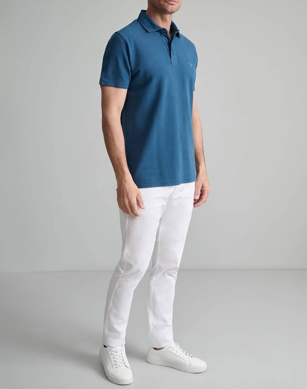 NAVY&GREEN BLUZA POLO PIQUE MONOCROMA