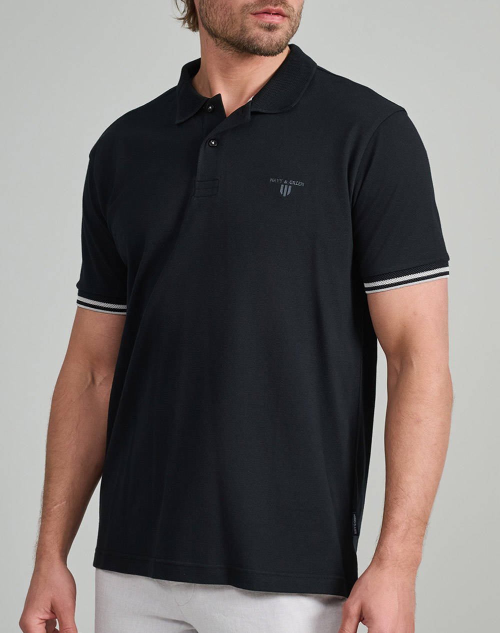 NAVY&GREEN BLUZA POLO