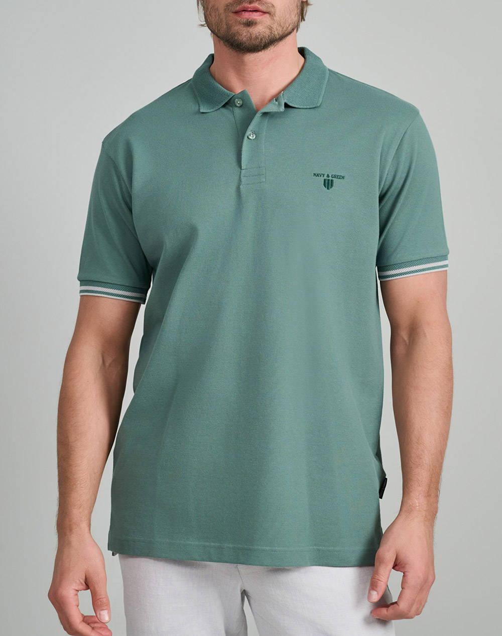 NAVY&GREEN BLUZA POLO