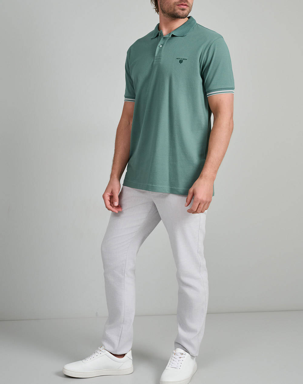 NAVY&GREEN BLUZA POLO