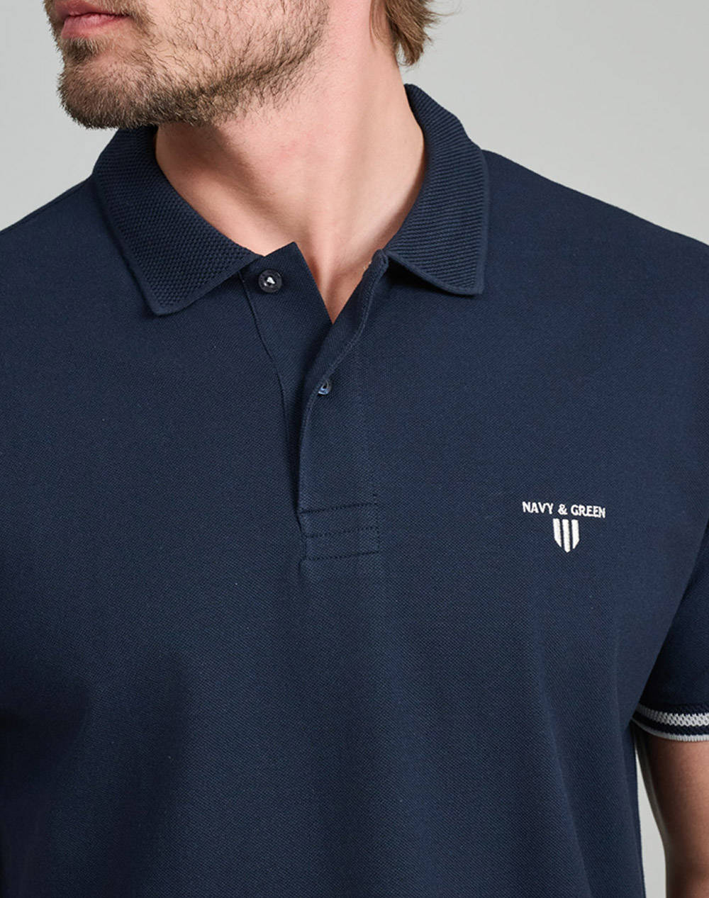NAVY&GREEN BLUZA POLO