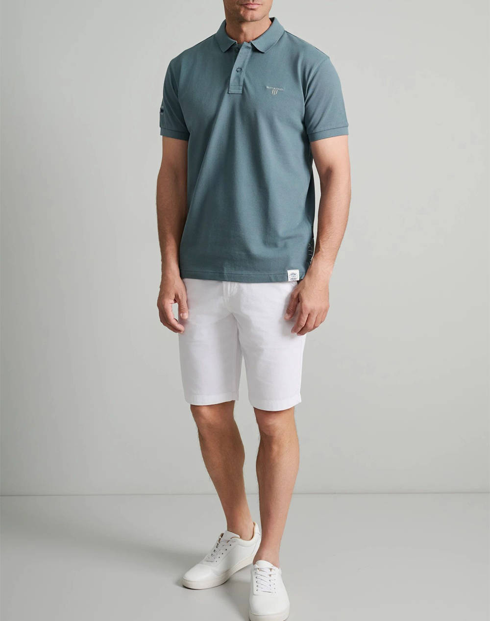 NAVY&GREEN BLUZA PIQUE POLO, CUSTOM FIT