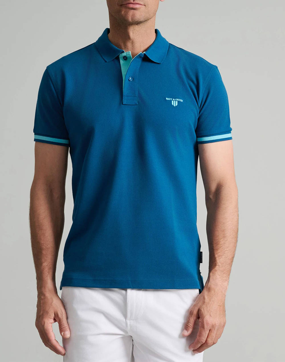 NAVY&GREEN BLUZA PIQUE POLO, YOUNG LINE