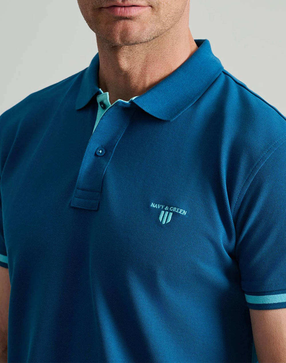 NAVY&GREEN BLUZA PIQUE POLO, YOUNG LINE