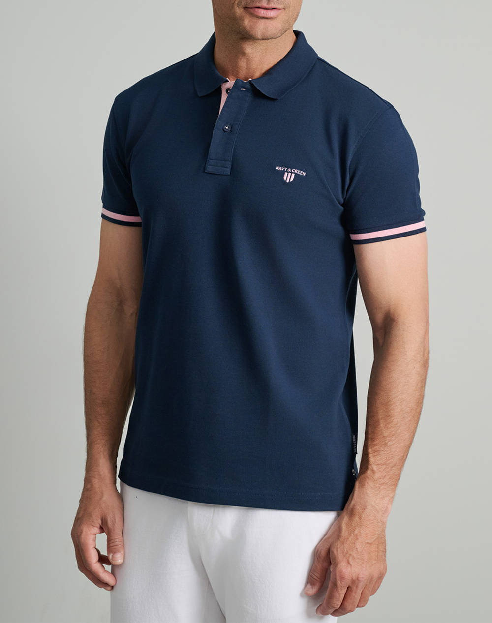 NAVY&GREEN BLUZA PIQUE POLO, YOUNG LINE