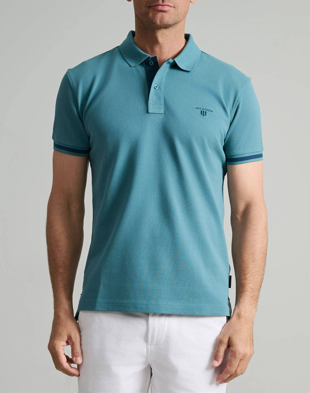 NAVY&GREEN BLUZA PIQUE POLO, YOUNG LINE