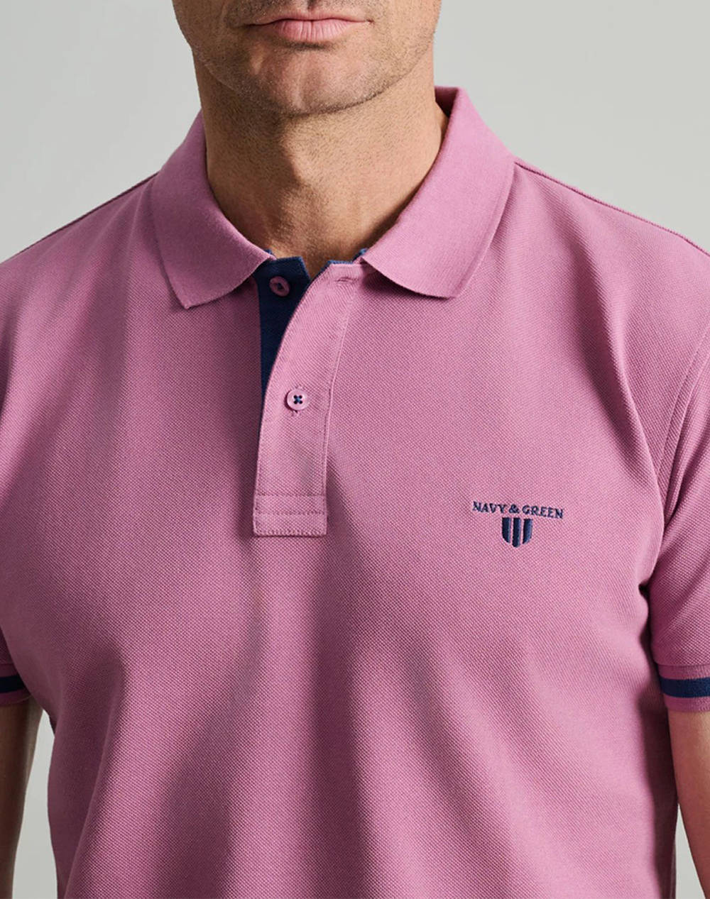 NAVY&GREEN BLUZA PIQUE POLO, YOUNG LINE