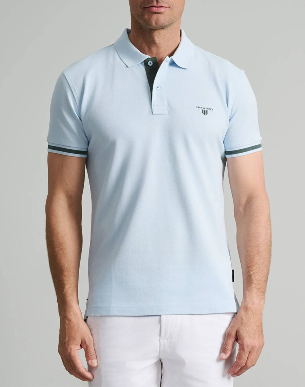 NAVY&GREEN BLUZA PIQUE POLO, YOUNG LINE