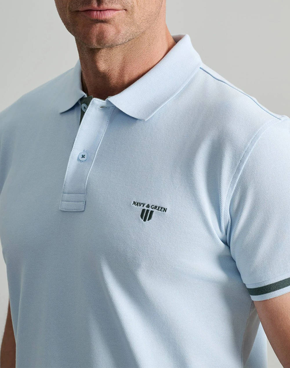 NAVY&GREEN BLUZA PIQUE POLO, YOUNG LINE