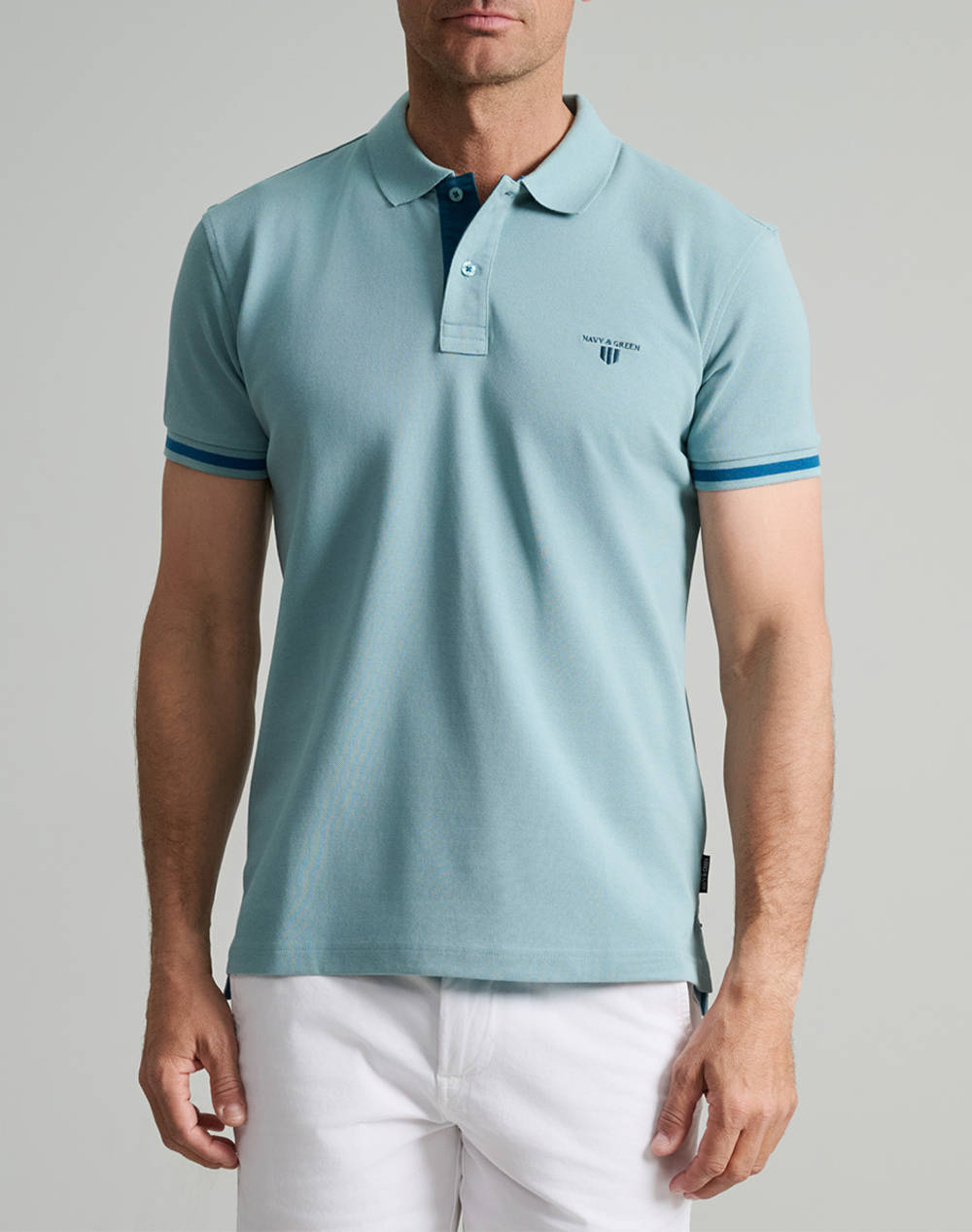 NAVY&GREEN BLUZA PIQUE POLO, YOUNG LINE