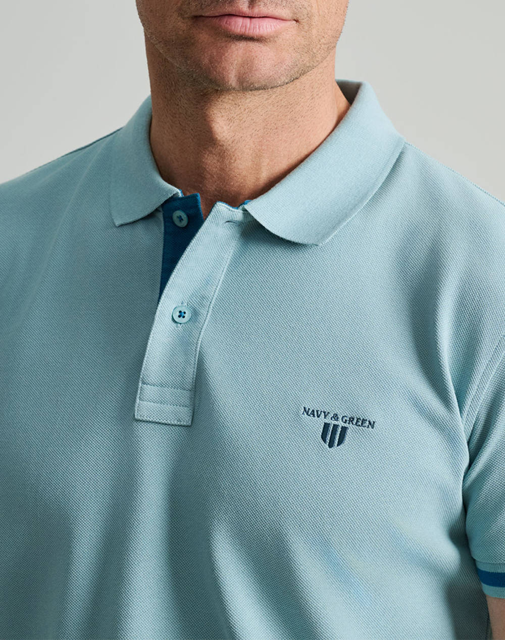 NAVY&GREEN BLUZA PIQUE POLO, YOUNG LINE