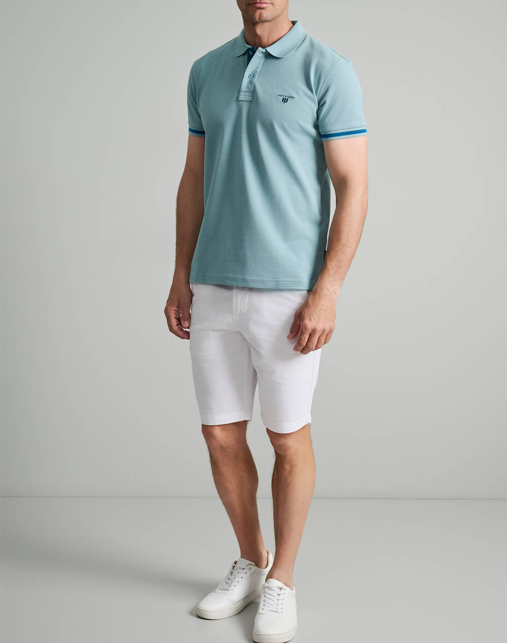 NAVY&GREEN BLUZA PIQUE POLO, YOUNG LINE
