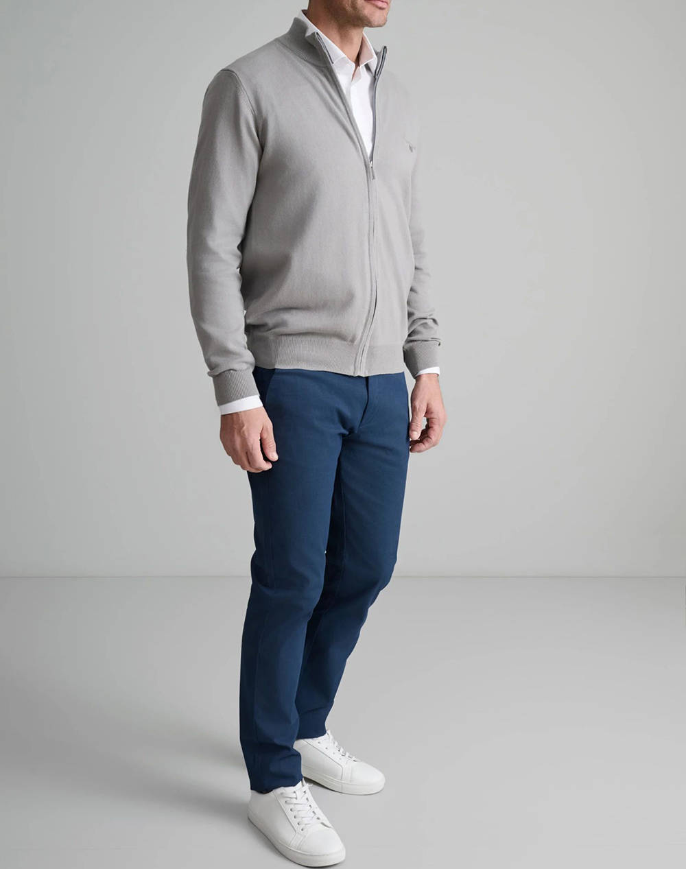 NAVY&GREEN CARDIGAN TRICOTAT FERMOAR