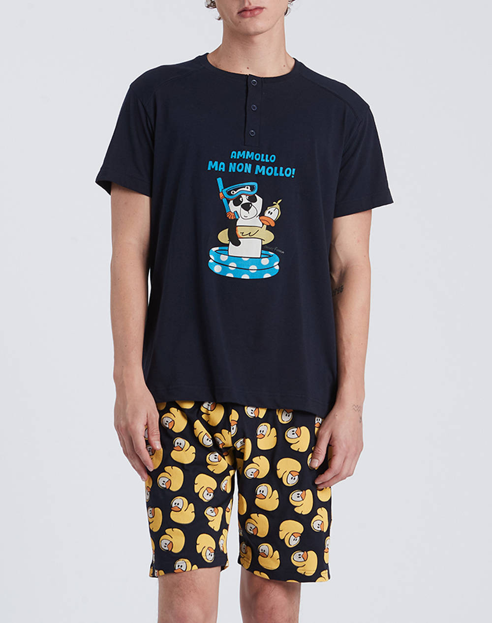 COTTONMANIA 16086 CRAZY FARM PIJAMALE DE BARBATI AMMOLLO