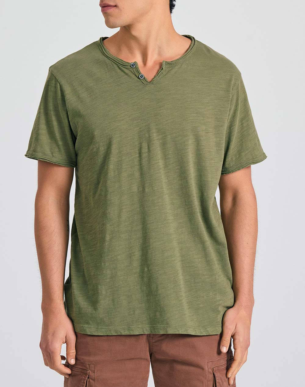 FUNKY BUDDHA Bluza Barbati Maneca Scurta Basic