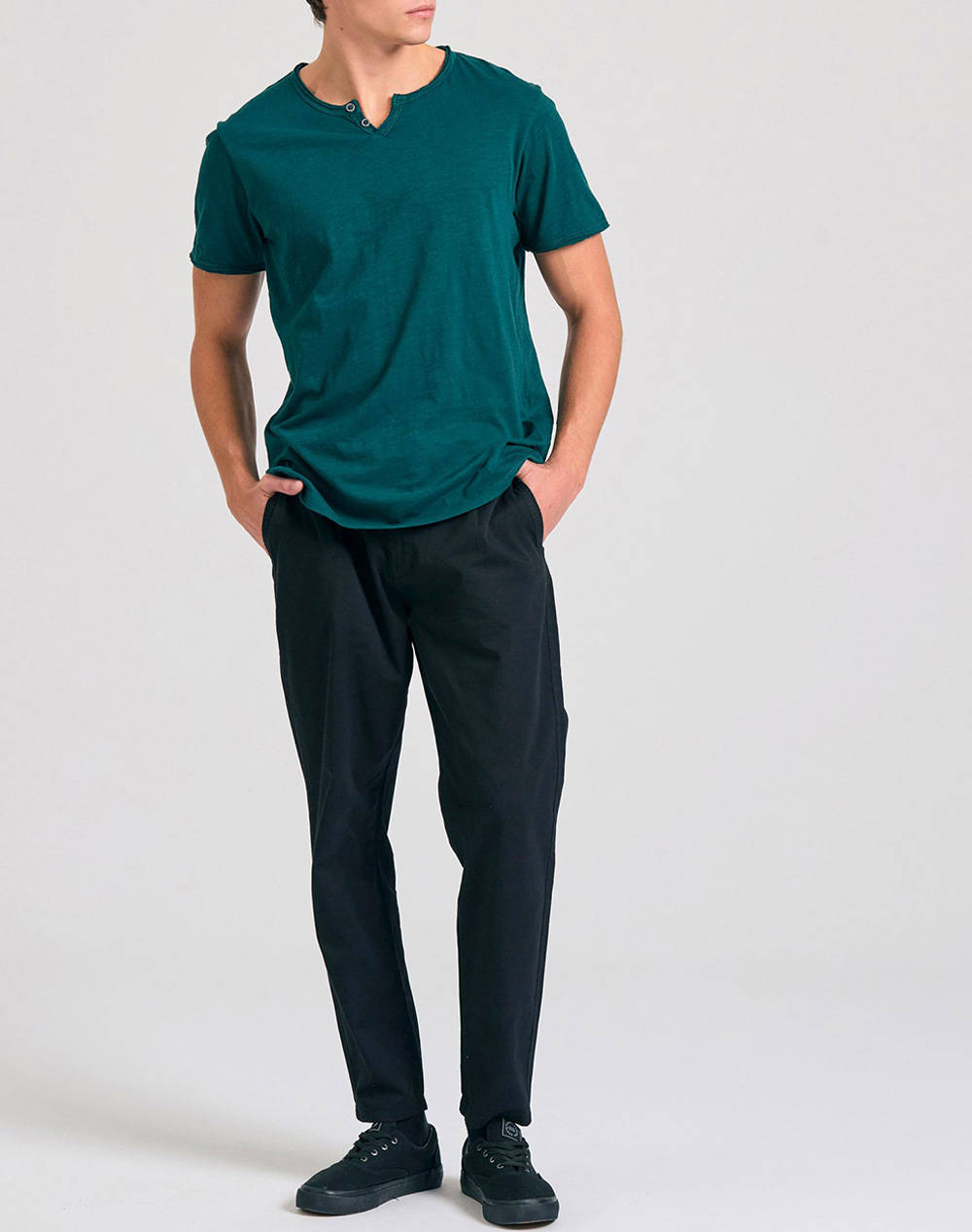 FUNKY BUDDHA Bluza Barbati Maneca Scurta Basic