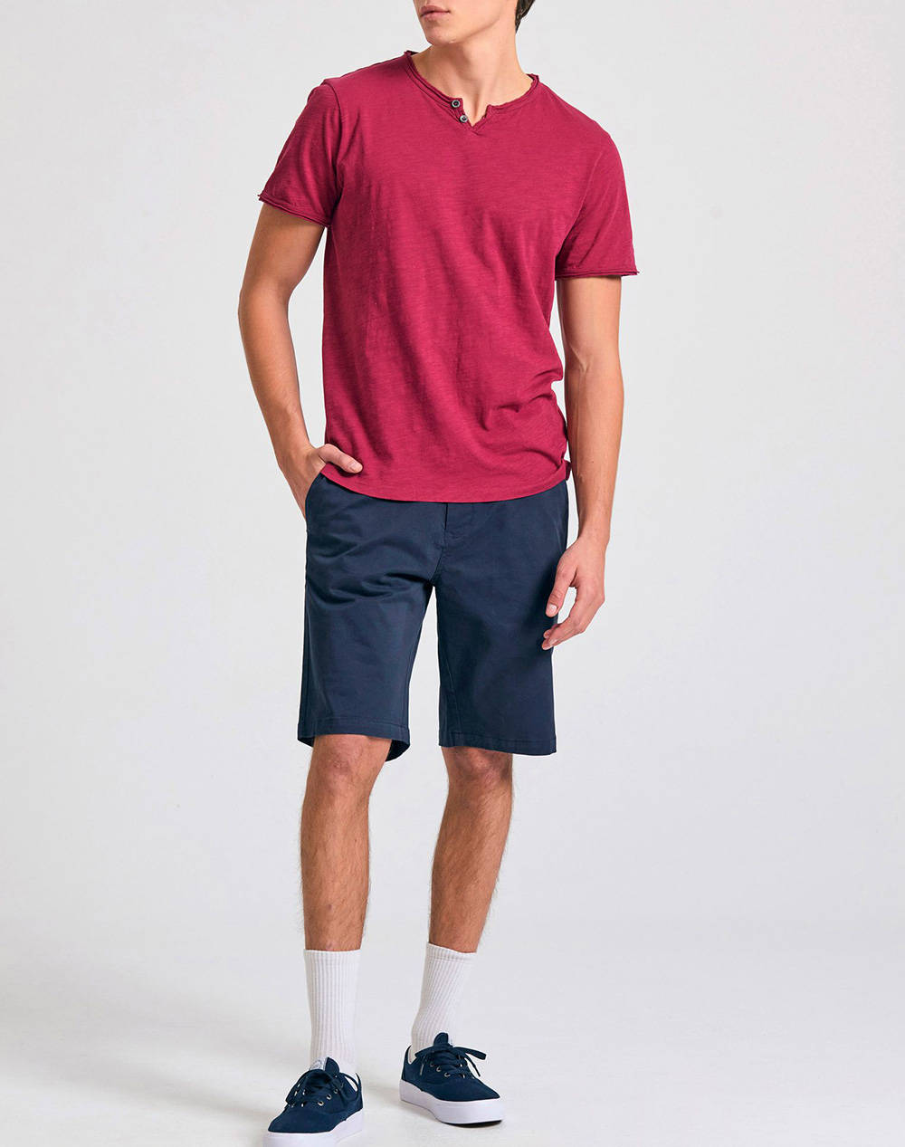 FUNKY BUDDHA Bluza Barbati Maneca Scurta Basic
