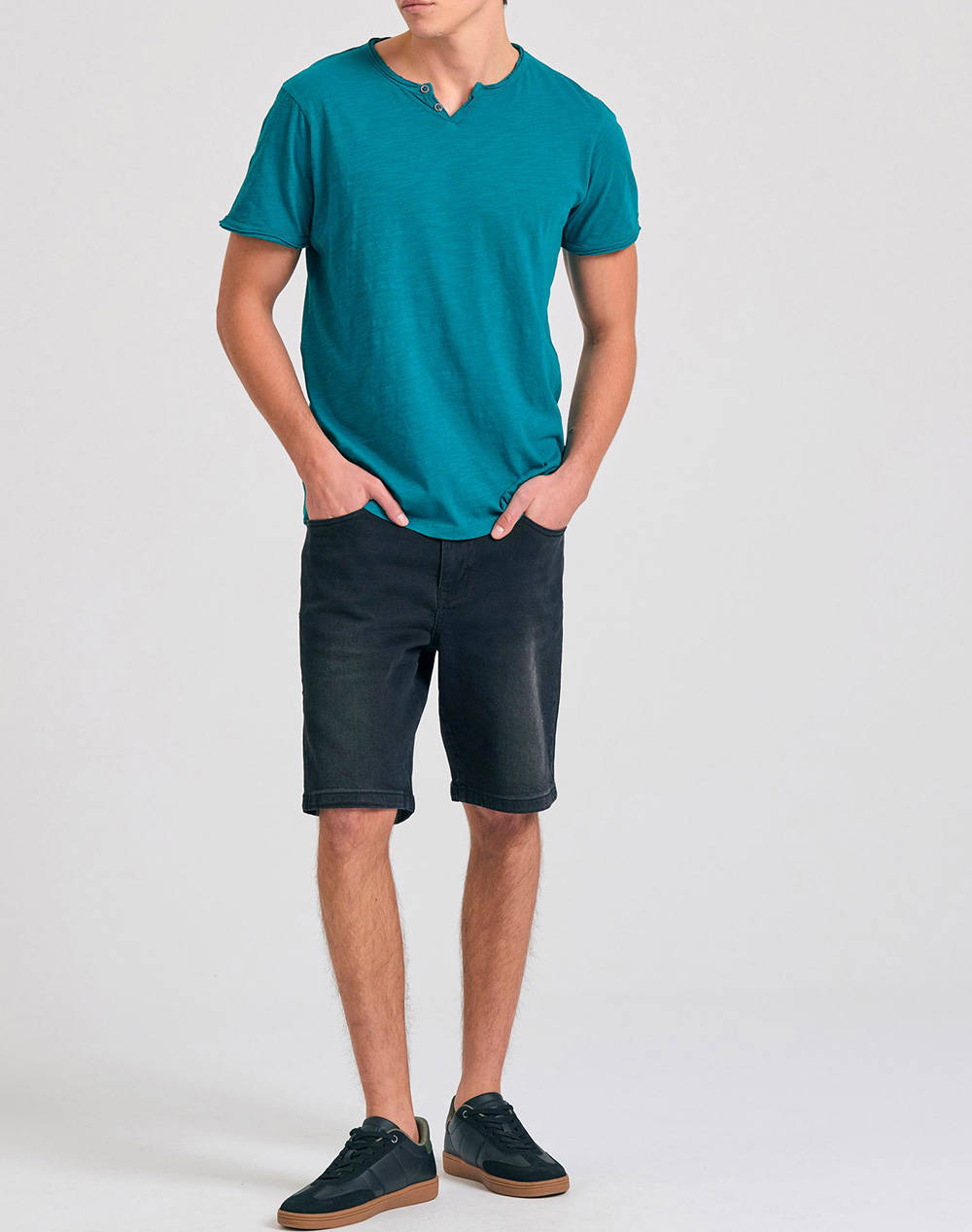 FUNKY BUDDHA Bluza Barbati Maneca Scurta Basic