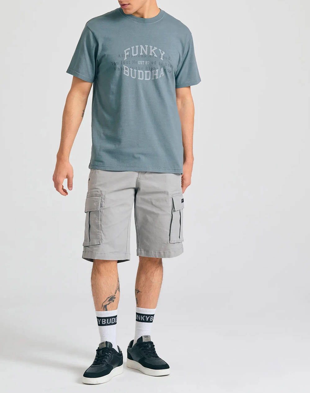 FUNKY BUDDHA Bluza de barbati Maneca Scurta Cu imprimeu
