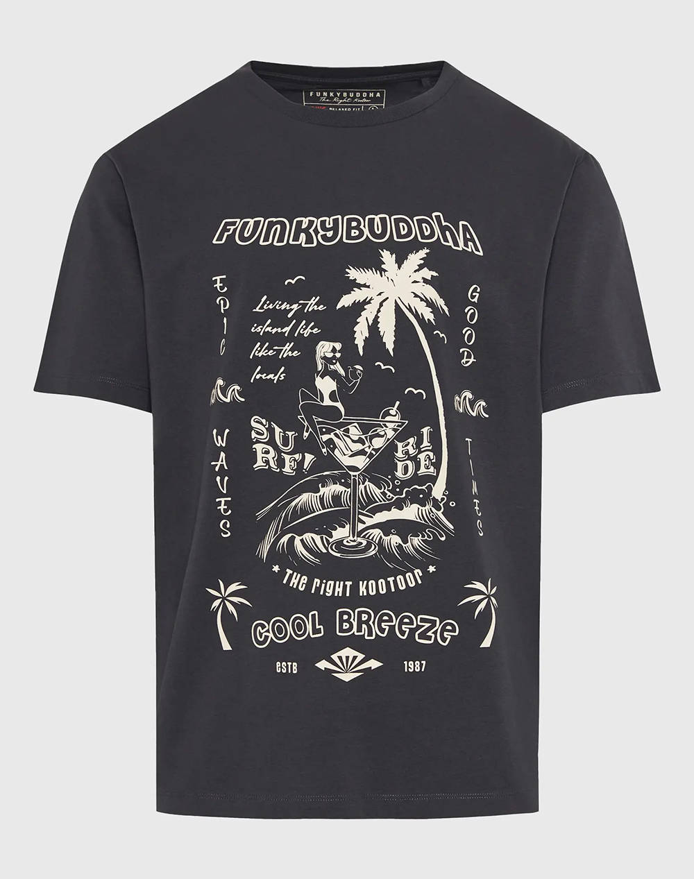 FUNKY BUDHA Bluza de barbati Maneca Scurta Cu imprimeu