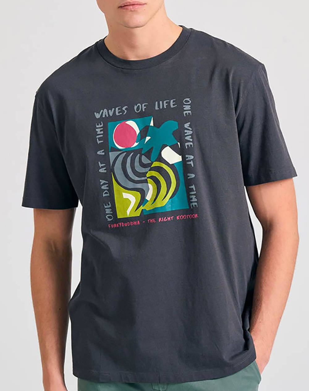 FUNKY Bluza de barbati Maneca Scurta Cu Imprimeu