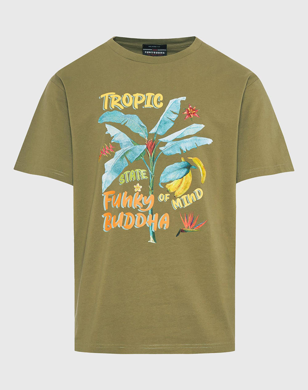 FUNKY BUDDHA Bluza de barbati cu maneca scurta si imprimeu