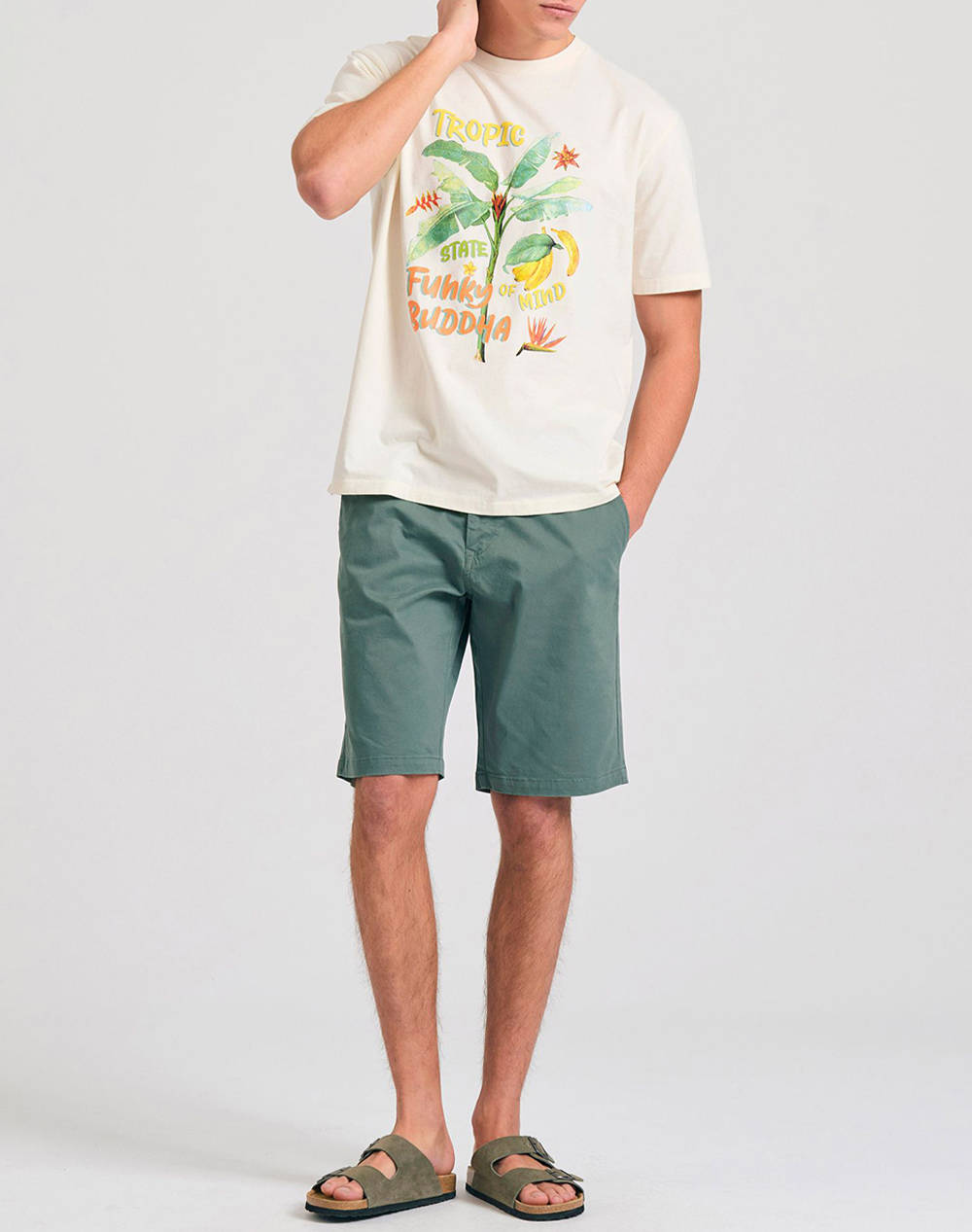FUNKY BUDDHA Bluza de barbati cu maneca scurta si imprimeu