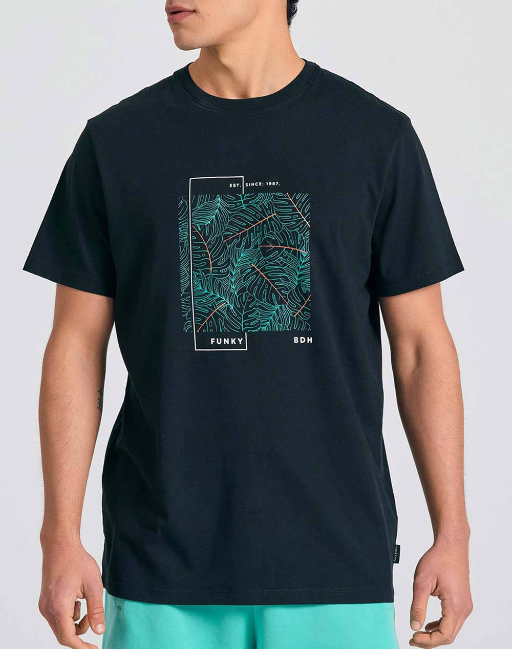 FUNKY Bluza de barbati Maneca Scurta Cu Imprimeu