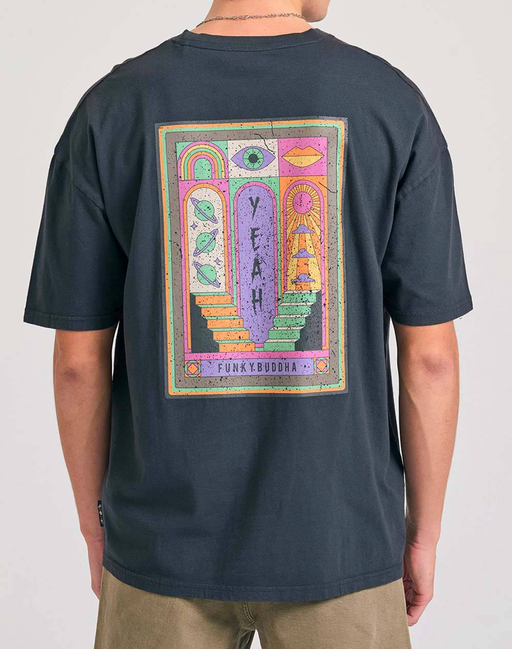 FUNKY BUDDHA Bluza de barbati Maneca Scurta Cu Imprimeu