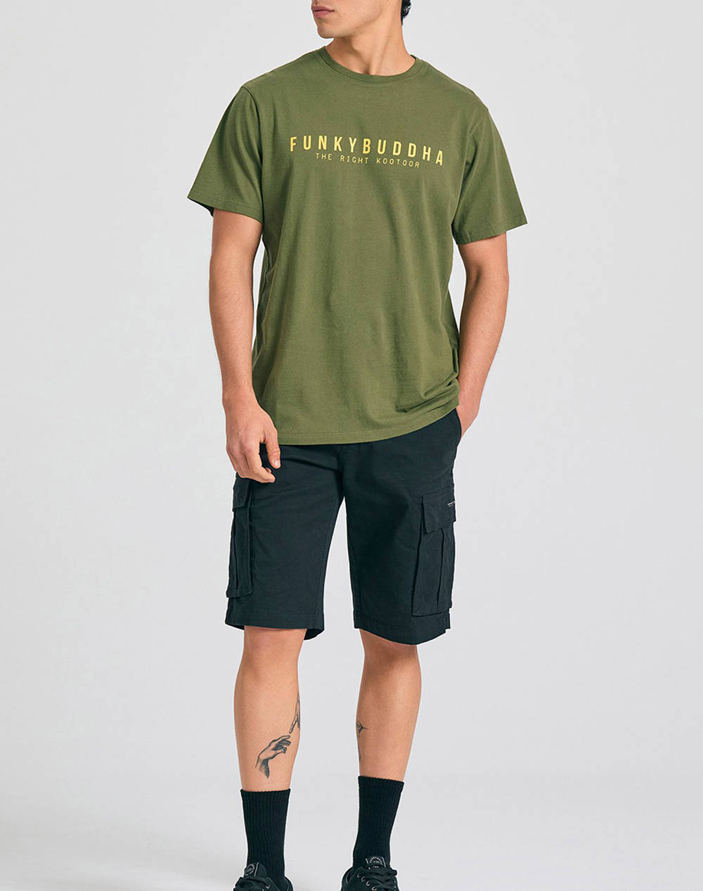 FUNKY BUDHA Bluza de barbati cu maneca scurta si imprimeu