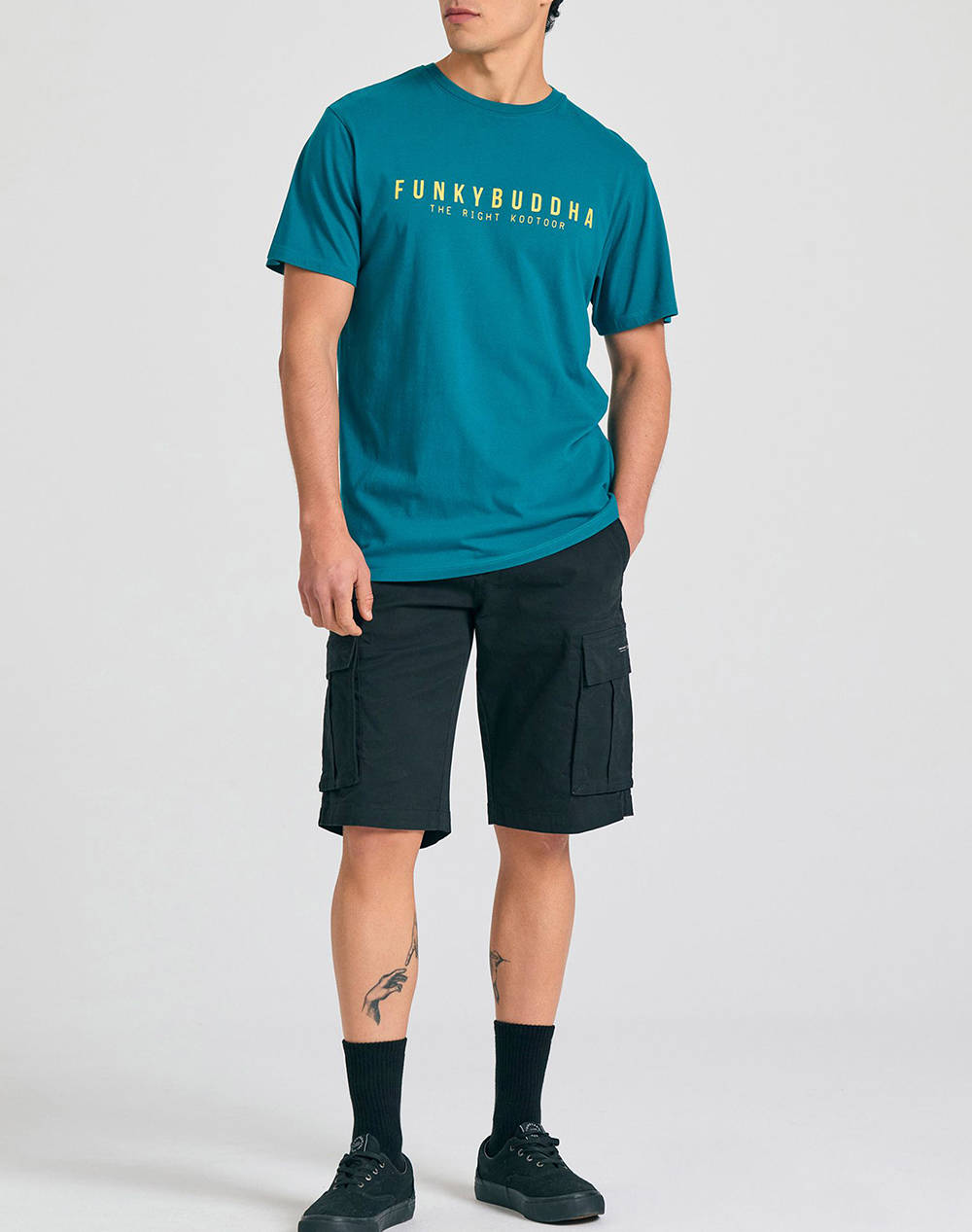 FUNKY BUDHA Bluza de barbati cu maneca scurta si imprimeu