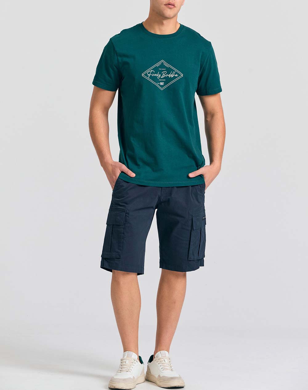 FUNKY BUDDHA Bluza de barbati Maneca Scurta Cu Imprimeu