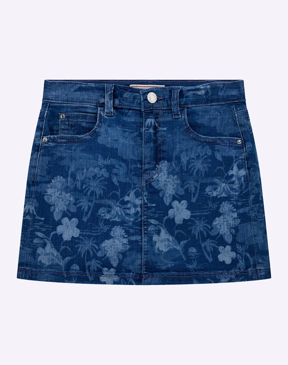 GUESS STRETCH DENIM SKIRT - POLY COTTON SERIOUS STR INDIGO FUSTA DE COPII GIRL